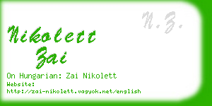 nikolett zai business card